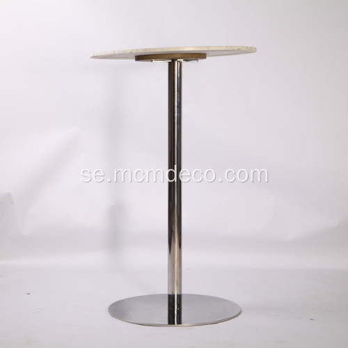 Kort stil bar bord med rostfritt stål bas